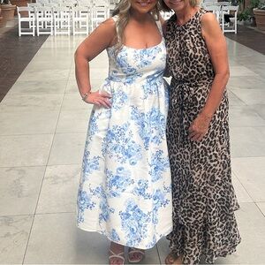 Blaine Taffeta Square Neck Midi Dress